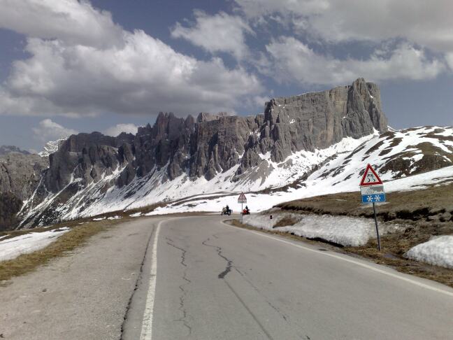 Uitzicht op de top van de Passo Giau