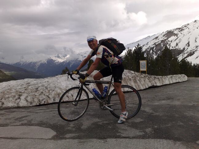 Op de top op de Ofenpass 2100 meter