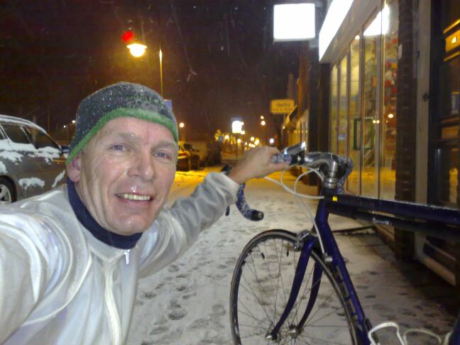 Arie in Numansdorp in de sneeuw op 4-1-2010