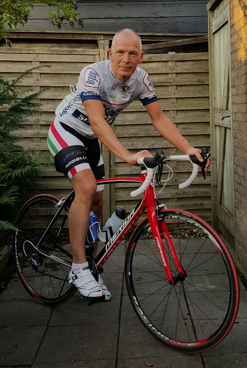 Arie op zijn Merida Racefiets op 1 november 2015